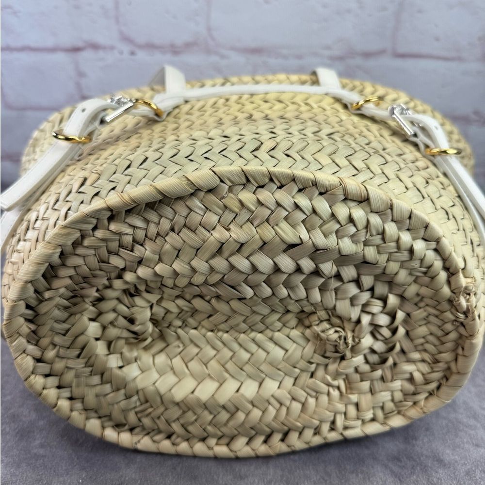 Givenchy Raffia Straw Beige White Women Bucket Summer Bag - Picture 6 of 12